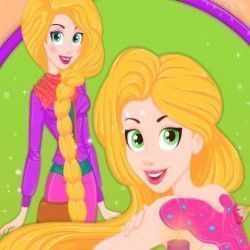 Princesa Rapunzel limpeza de pele e massagem