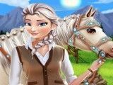 Elsa cuidar do cavalo