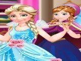 Anna costurar vestido da Elsa