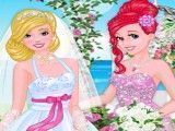 Ariel e Barbie noivas vestir