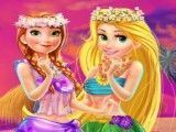 Anna e Rapunzel roupas havaiana