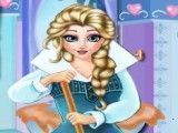Princesa Elsa limpar banheiro