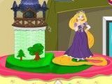 Decoração do bolo da princesa Rapunzel