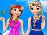 Anna e Elsa no jardim moda