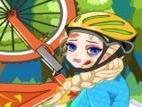Elsa cuidar dos machucados de bicicleta