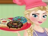 Elsa preparar donuts