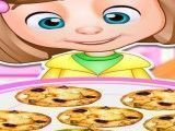 Menina preparar cookies