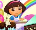Dora decorar torta de chocolate