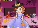 Princesa Sofia limpar quarto do halloween