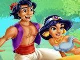 Beijos do casal Jasmine e Aladdin