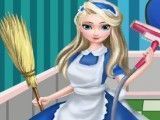 Elsa limpar casa