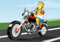 Bart Simpsons pilotando a moto
