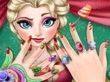 Manicure de Natal Frozen Elsa