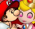 Bebê Mário beijar a princesa