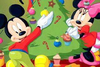 Cenário de Natal da Disney