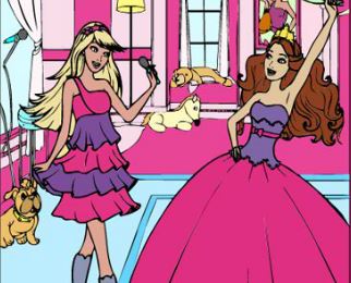 Colorir Barbie na festa