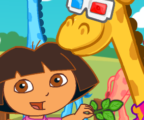 Cuidar da girafa com Dora