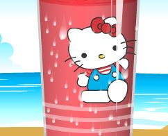 Decorar copo de suco da Hello Kitty