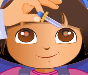 Dora e Diego médico dos olhos