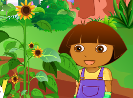 Dora plantar flores