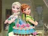 Bolo decorada da Elsa e Anna