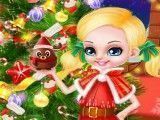 Barbie e Ken criança decorar árvore de natal