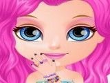 Bebê Barbie pintar unhas glitter