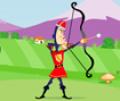 Golf medieval com arco e flecha