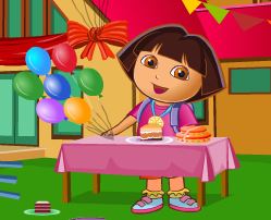 Limpeza da festa de aniversário da Dora