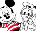 Pintar o Mickey e Pato Donald