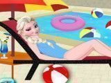 Elsa decorar piscina