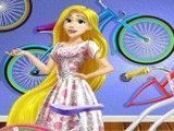 Montar bicicleta da Rapunzel