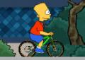 Bart Simpsons fazendo manobras com a bicicleta