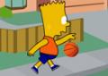 Bart Simpsons treinando basquete