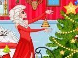 Elsa limpar casa para Natal