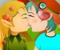 Casal de elfo se beijarem
