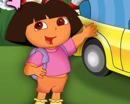 Dora passear de carro roupas novas