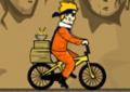 Naruto pedalando a bicicleta
