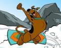 Scooby Doo praticando esqui