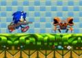 Sonic eliminando seus inimigos